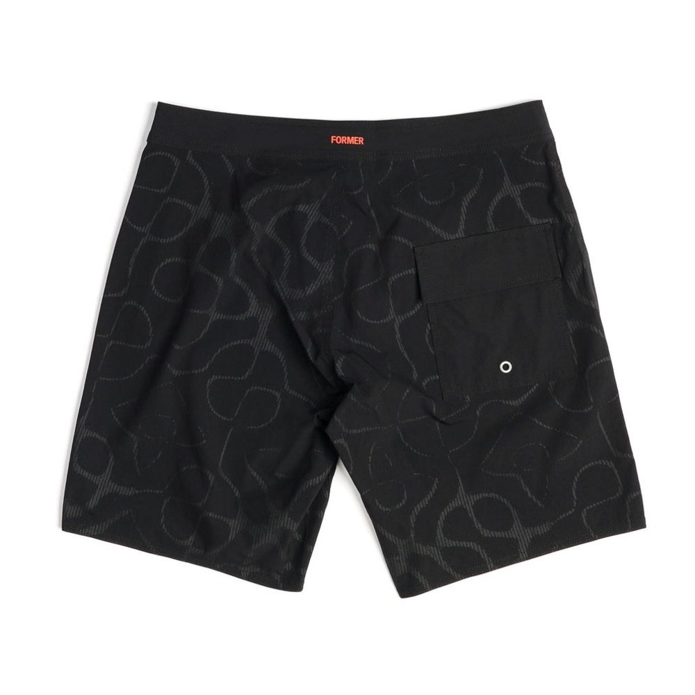 NWT Former Merchandise Men Radio Wave Swim Trunk Shorts Black Size 38 - Picture 2 of 11